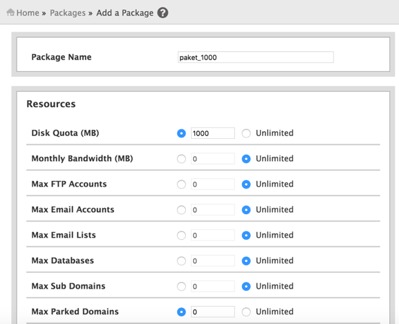 Cara Membuat Package di WHM