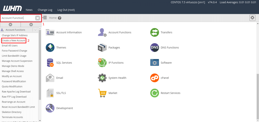 cara membuat akun cpanel di whm