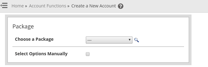 memilih package cpanel