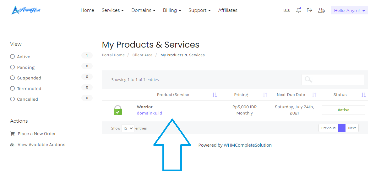klik hosting anymhost